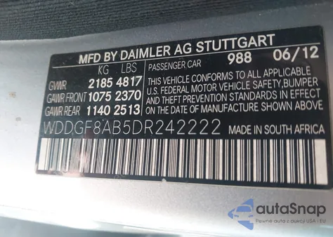 2013 Mercedes-Benz C 300 Sport 4Matic из США, поврежденный, VIN WDDGF8AB5DR242222